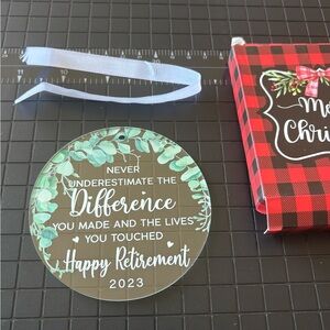 Happy Retirement 2023 Ornament with Greenery Design